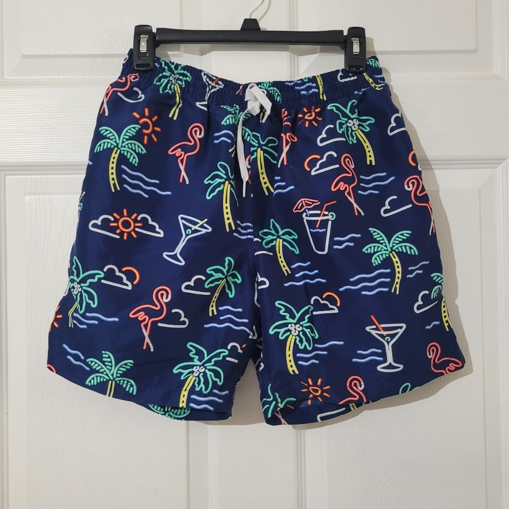 Men Size Medium CHUBBIES The Neon Lights Tropical Print Men's Swim Shorts
